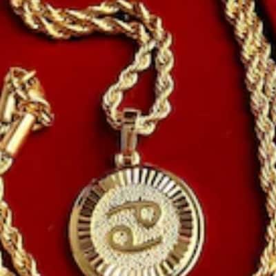 Bubble Initial Necklace, Gold