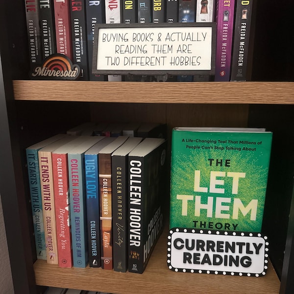Book Sign, Library Sign, Currently Reading, Book Display, Bookish Decor ...