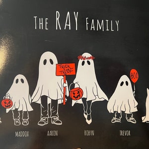 Personalized Halloween Flag Sign - Family Name Up to 4 Children - Best Gift For Family, Halloween main image 0