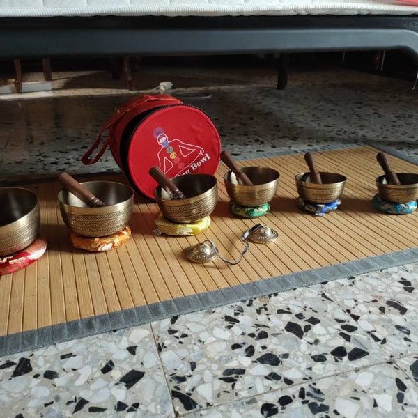 Natural Singing Bowl Set of 7 - Tibetan Singing Bowls - Healing Set ...
