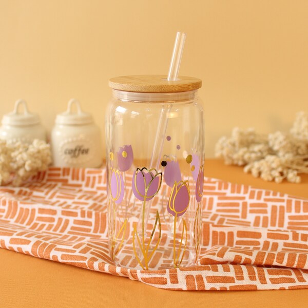 Tulips • 16oz Glass Can Cut Files, Svg Dxf Png File Digital Download - Etsy