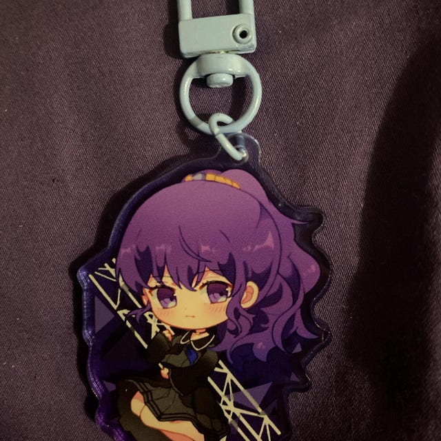 ★BLACK PURPLE☆Charlang Keyring Lilac Keychain, Key Chain, Key Ring, Key Fob, Lilac Flower