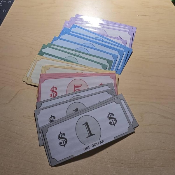 Pretend Play Money Dollars Printable PDF Game Money Classroom Bucks ...