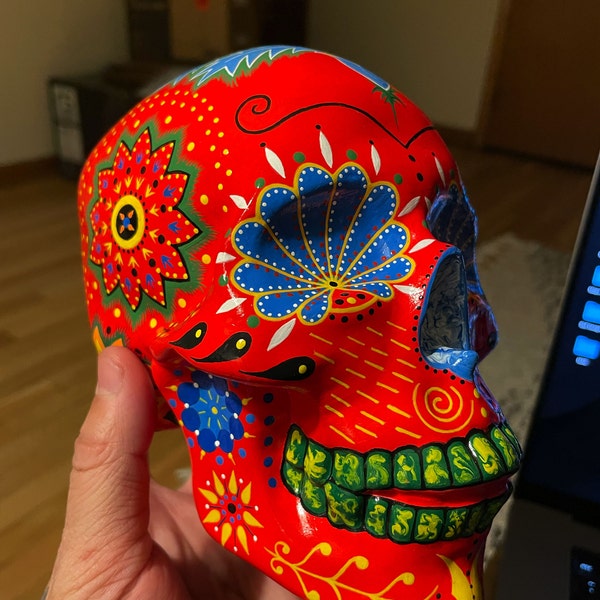 Sugar Skull Dia De Los Muertos Day of the Dead Handmade Ceramic Mexican ...