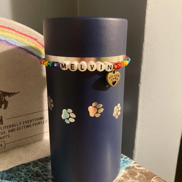Rainbow Bridge Pet Memorial Bracelet Gift for a Loss of a Dog or Cat ...