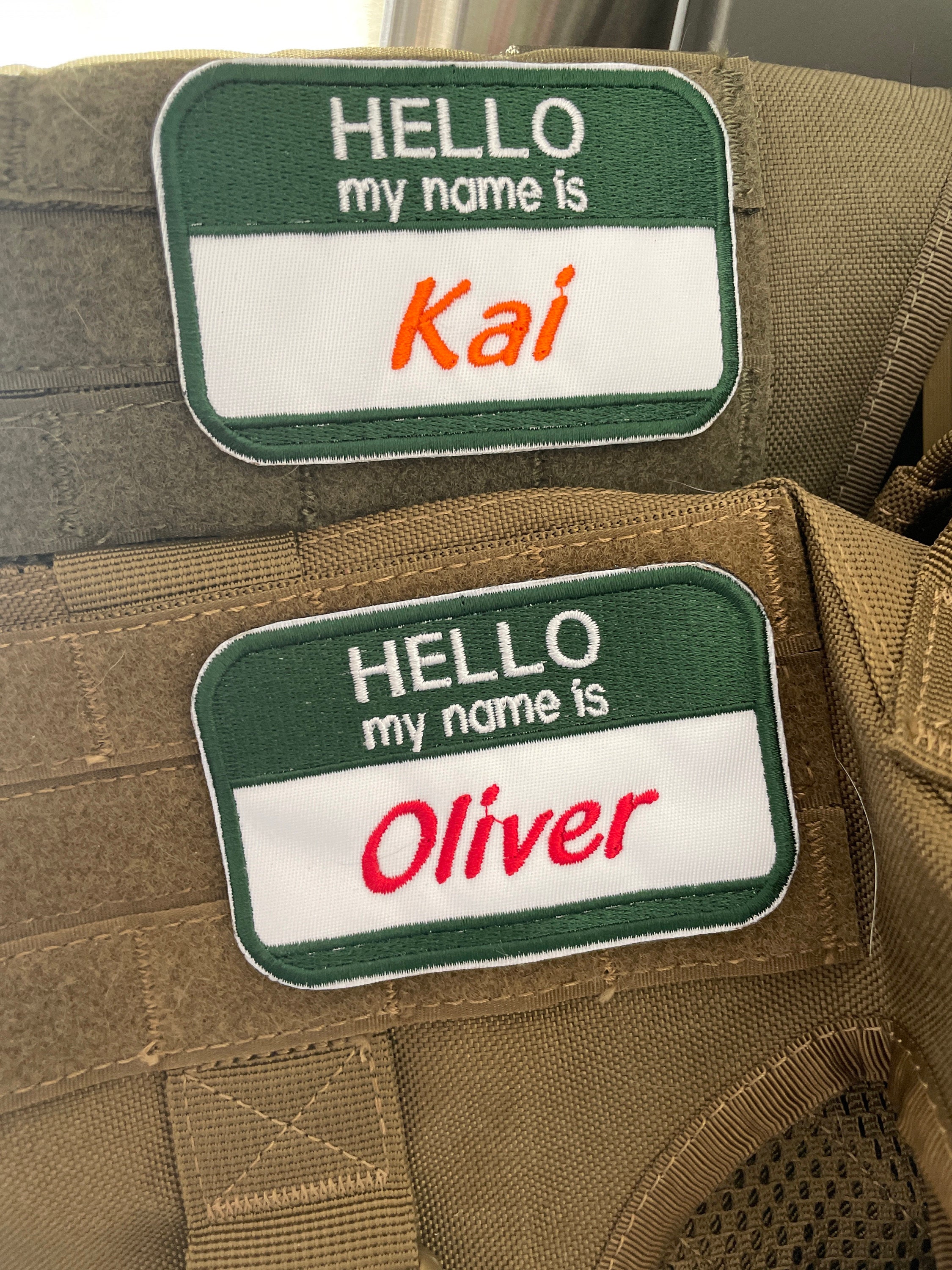 Hello My Name Is Custom Patch Name Patch  Personalized Name Patch Name Tag with Hook and Loop Fastener Available