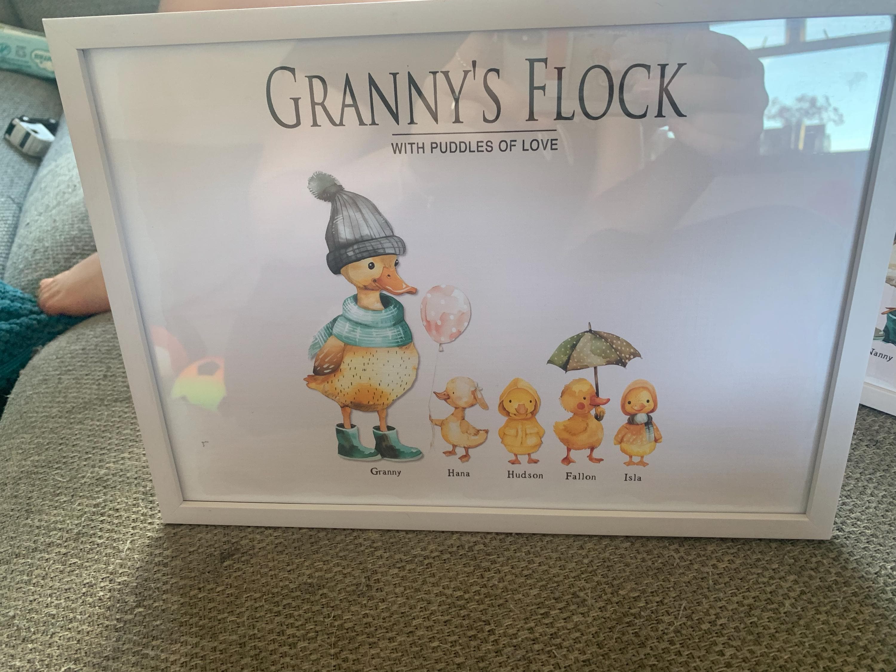 grandchildren print, personalised family print, gift for grandma, duck family print, gift for grandmother, nanny, grandparents, Mother's Day