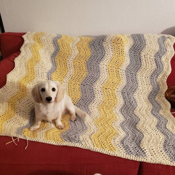 Daisy Cottage Designs Ripple Baby Blanket Crochet Pattern, Classic ...