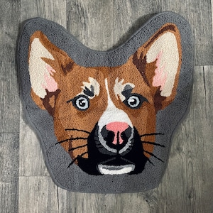 Dog Rugs Custom Custom Pet Portrait Rug Personalized Cartoon Pet Rug, Animals, Dog, Cat ...