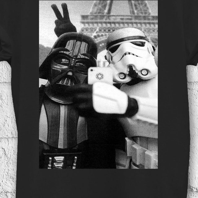 Star Wars Stormtrooper and Darth Vader Selfie Paris T-shirt 9773