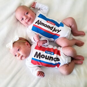 almond joy and mounds onesies