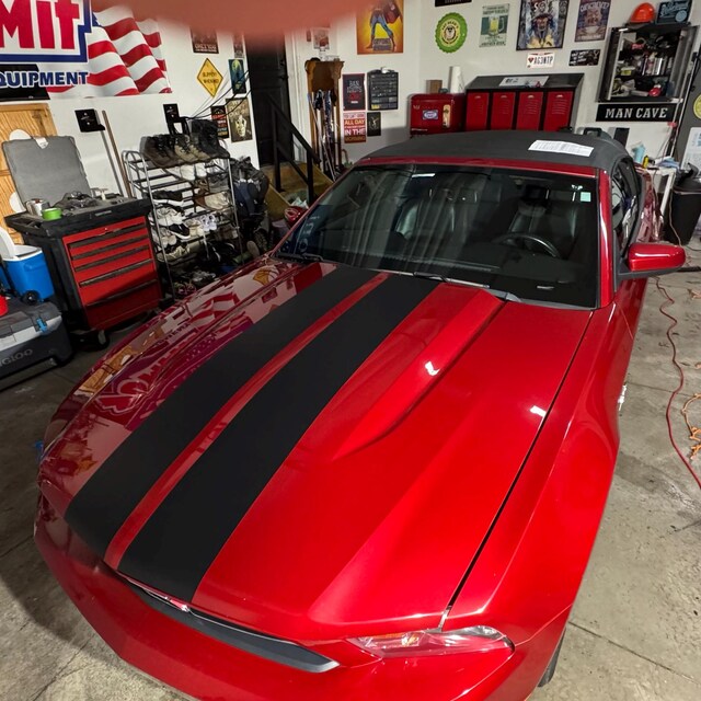 Double Offset Racing Stripes For Ford Mustang - 2" & 8" Purple Vinyl Stripes Kit (6 Pieces)