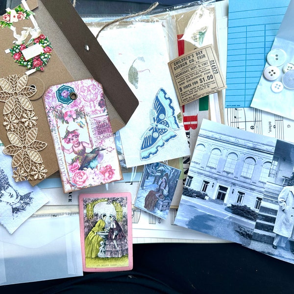 Vintage Ephemera Junk Journal Kit: Authentic Antique Book Pages for ...