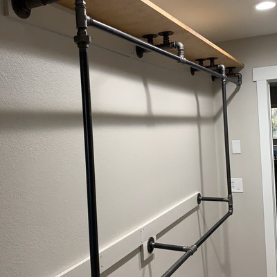 Clothes Rack With Shelf, Clothing Rack, Pipe Shelves, Retail Display ...