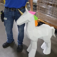 XL Unicorn Template, PDF Printable Unicorn Pattern, DIY Low Poly Papercraft Unicorn Instant ...