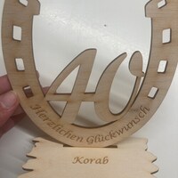Hufeisen zum 40. Geburtstag, Geldgeschenk Gutscheingeschenk Glückwunsch