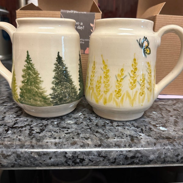 Forest Coffee Mug, Cabin Mugs, Mountain Coffee Mug, Pine Tree Mug ...