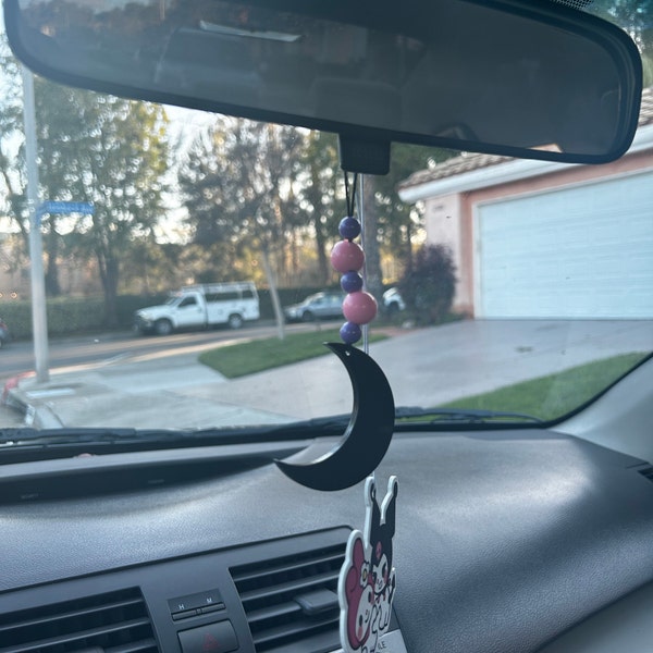 Shimmer Black Moon, Glitter Moon, Moon Charm, Moon Rearview Mirror ...