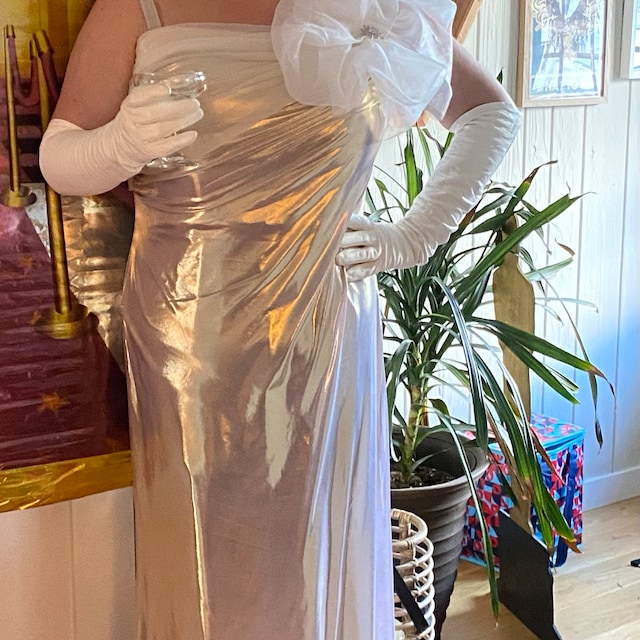 baroness schraeder gold dress Andorra Metallic Doris Ruffle Maxi Dress GOLD / M by Sugarlips main image 1