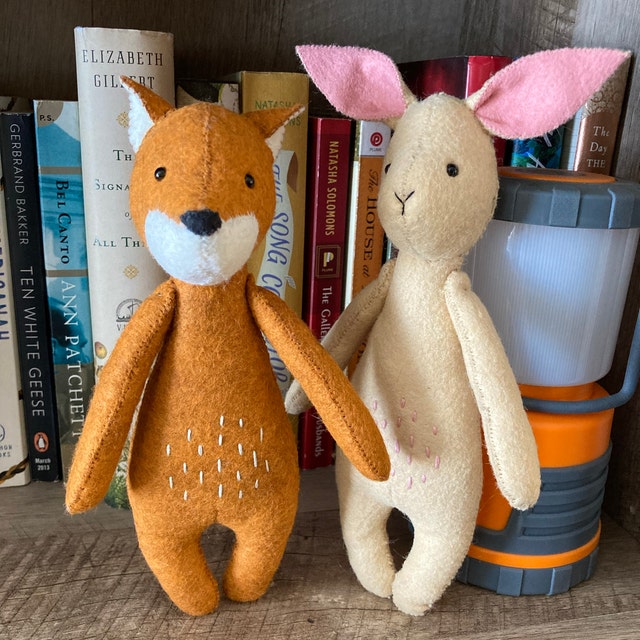 hand made cotton おまとめ PDF Sewing Pattern and Tutorial - Bunny Bear and Fox Trio