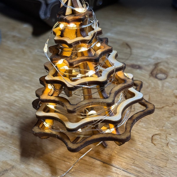 Christmas Tree Kit. Miniature Wooden Desktop Tree Made From a Single ...