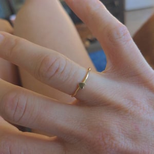 Customer photo, Tiny Heart Stacking Ring