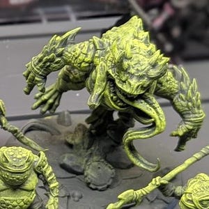 Demonfrog & Frog-folk Rider Miniature - Artisan Guild | Demon Toad