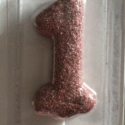 Number 1 Rose Gold Glitter Candle, 1st Birthday Candles, Birthday Cake