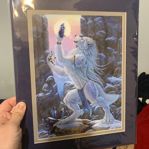 Anthro White Wolf Werewolf With Crystals Print - Etsy