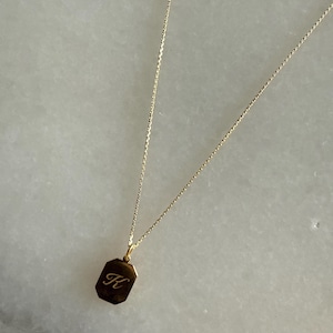 Engraved Initial Pendant Necklace by Gracepersonalized