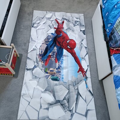 Spiderman, Spider Man Rug, Kids Room Rug, Spiderman Rug, Gift for Him ...