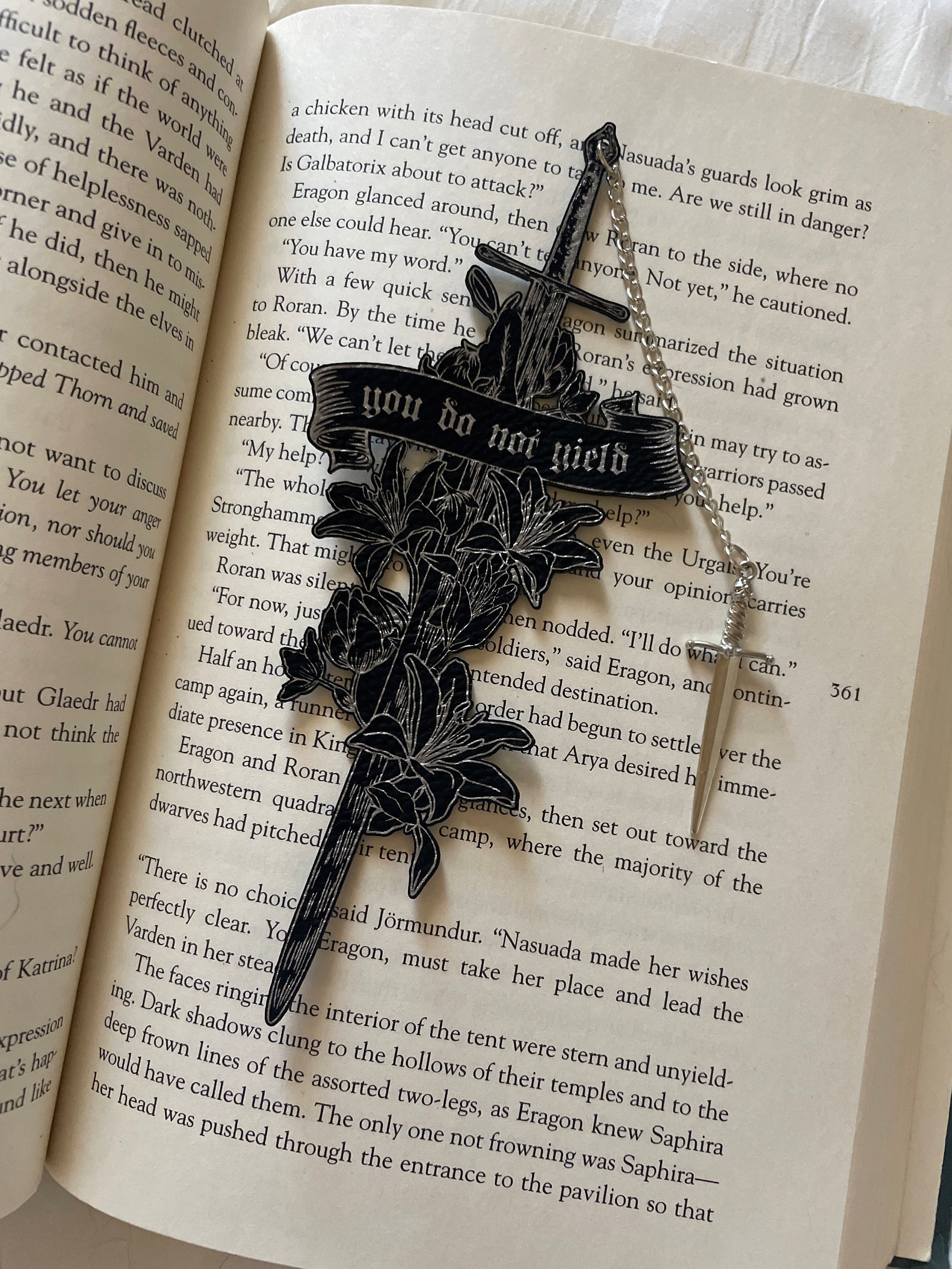 You Do Not Yield Faux Leather Bookmark, Fantasy Bookmark, Elven-Inspired Bookmark, Gift for Readers, Elf Fairy Faerie Fae Bookmark