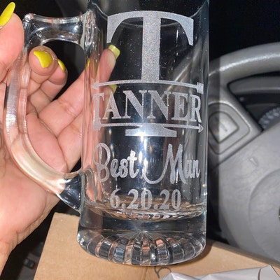 Monogram Groomsman Beer Mug Glass Gift, Personalized Groomsmen Beer ...