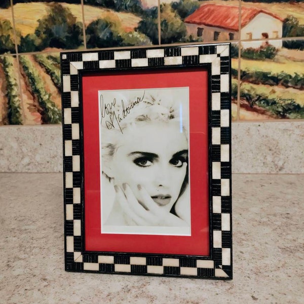 Inlaid Wood Picture Frames Patterned Color Burl Funky Eclectic Mid ...