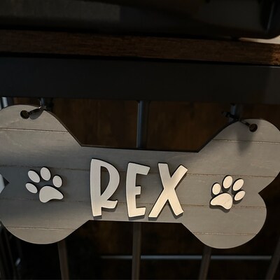 Personalized Wood Crate Sign /personalized Pet Gift / Custom Pet Name ... - Pet Crate Sign Engraved