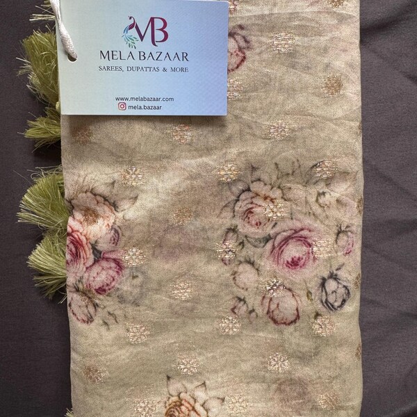 Tan Banarasi Silk Cotton Saree. main image 1