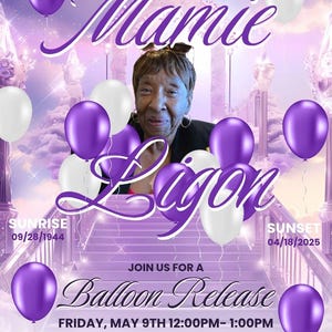 Balloon Release Flyer | Editable Canva Template | Memorial Flyer | Funeral Flyer | Balloon Release Flyer Template | Diy Memorial Flyer