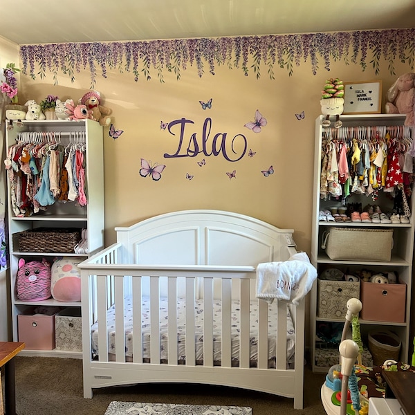 Personalized Butterfly Name Wall Decal, Girls Bedroom Decor - Etsy