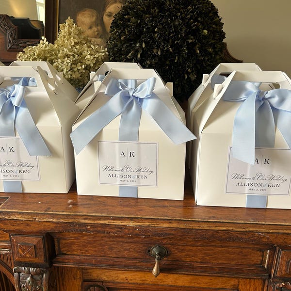 Initials Wedding Welcome Boxes - Hotel Welcome Box Gifts for Wedding ...