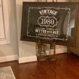 Vintage Birthday Sign, Better With Age Party Decorations, Liquor Themed ...