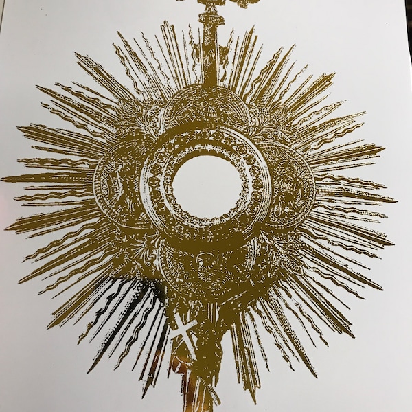 Holy Eucharist - Gold Foil 8x10 in Art Print, Body and Blood of Christ ...