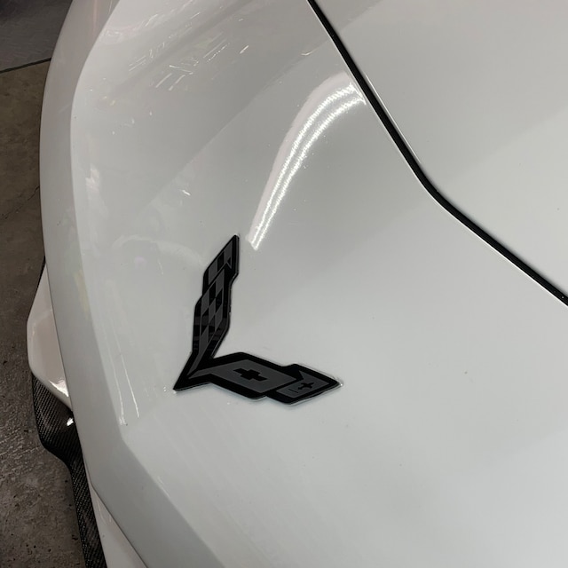 Corvette Emblem Front & Rear Gloss Black Cross Flags Emblems For - Foto 9
