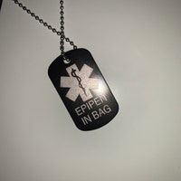 Medical Alert Custom Laser Engraved Medic ID Military Dog Tag Emergency ...