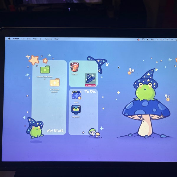 Wizard Frog Computer Desktop Theme Background Wallpaper Organizer Set ...