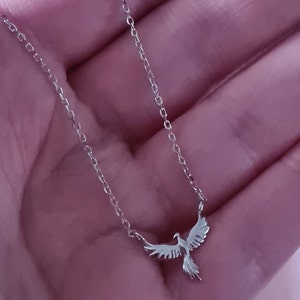 Collana con ciondolo a forma di fenice in argento sterling: ciondolo a forma di uccello dorato - Italia