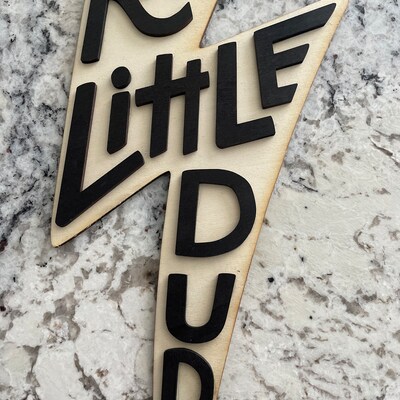 Rad Little Dude Pennant Flag – 15x11 Inch Linen Hanging Banner For Boys Room, Checkerboard Nursery Decor, Cool Retro Gift