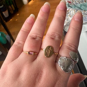 Customer photo from delaney, Raw Pink Tourmaline Baguette Band