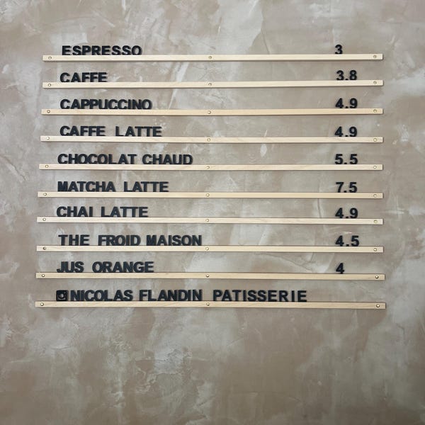 Menu Indicator Letters Cafe Menu Display With Letters and Rails, Coffee Bar Menu Sign, Wall ...