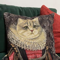 Smell II Belgian Woven Cushion Cover Tapestry Cushion Cover - 16x16" Hand Finished Square Pillow