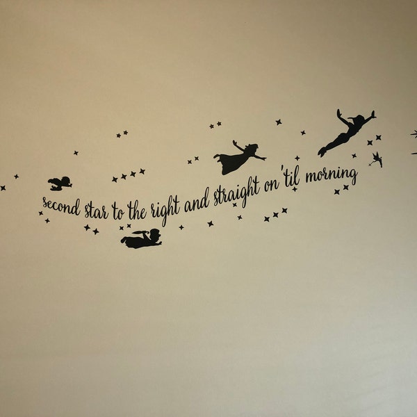 Peter Pan Tinkerbell Wendy John Michael Flying Second Star to the Right ...